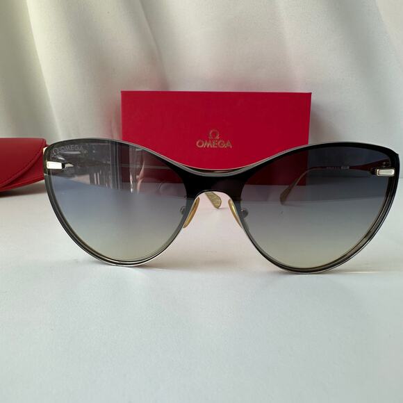 Omega Cat Eye Sunglasses - Gold/Black/Brown Gradient - Quiet Luxury, Designer main image 16